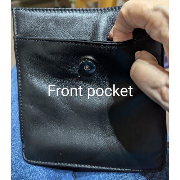 Leather crossbody purse Unbranded VGUC 8x7x3" Y2K Strap 40x42"can be smaller - Picture 9 of 13